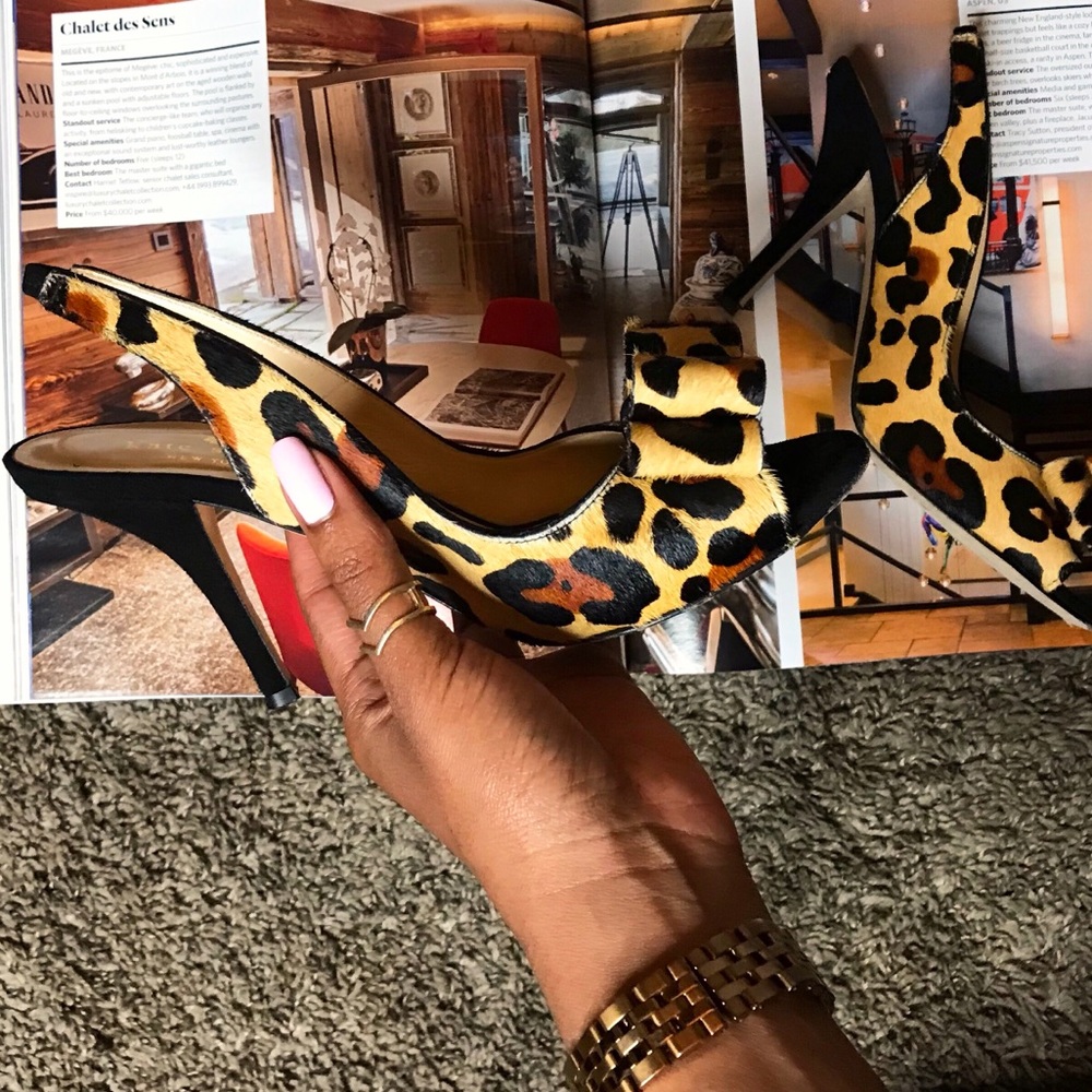 ♠️  🛑SOLD!!!! Kate Spade Bow Leopard Heels  ♠️ - Picture 2 of 7